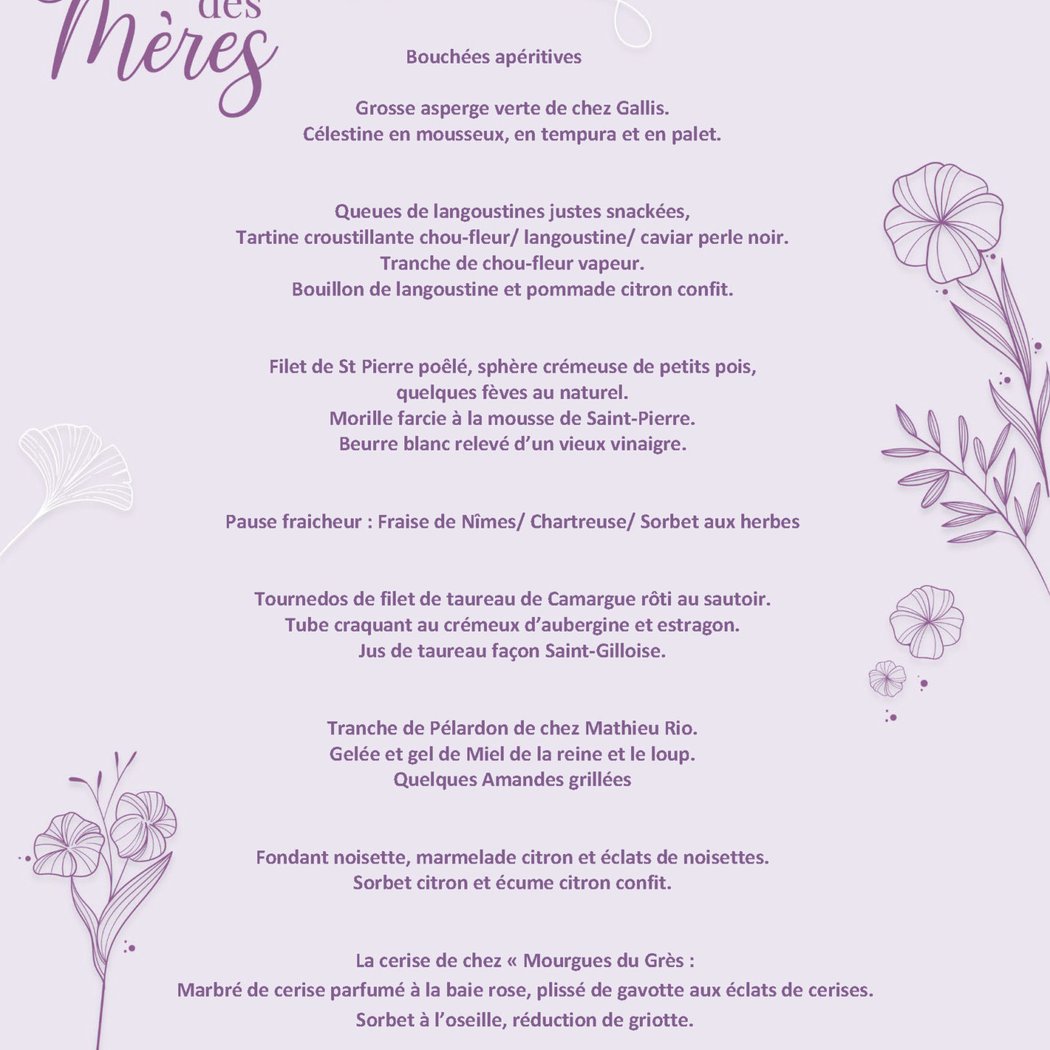 Menu Fête des Mères 2026 3